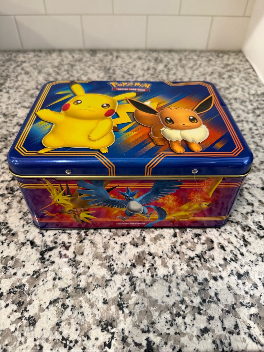 Pikachu & Eevee Collectible Tin - Blue & Yellow